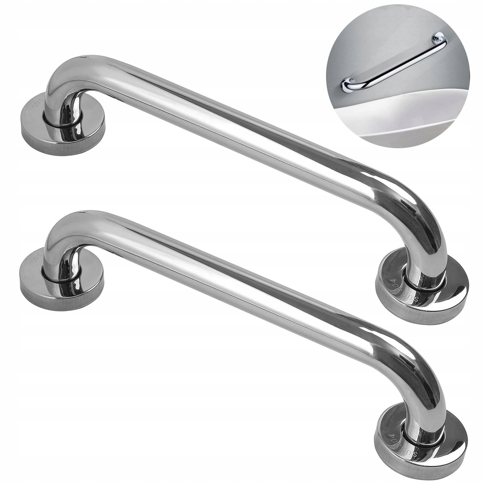 Uchwyt Łazienkowy Prosty Uchwyt Do Wanny Stal Nierdzewna SUS304 53CM Do 200kg 2 Sztuki