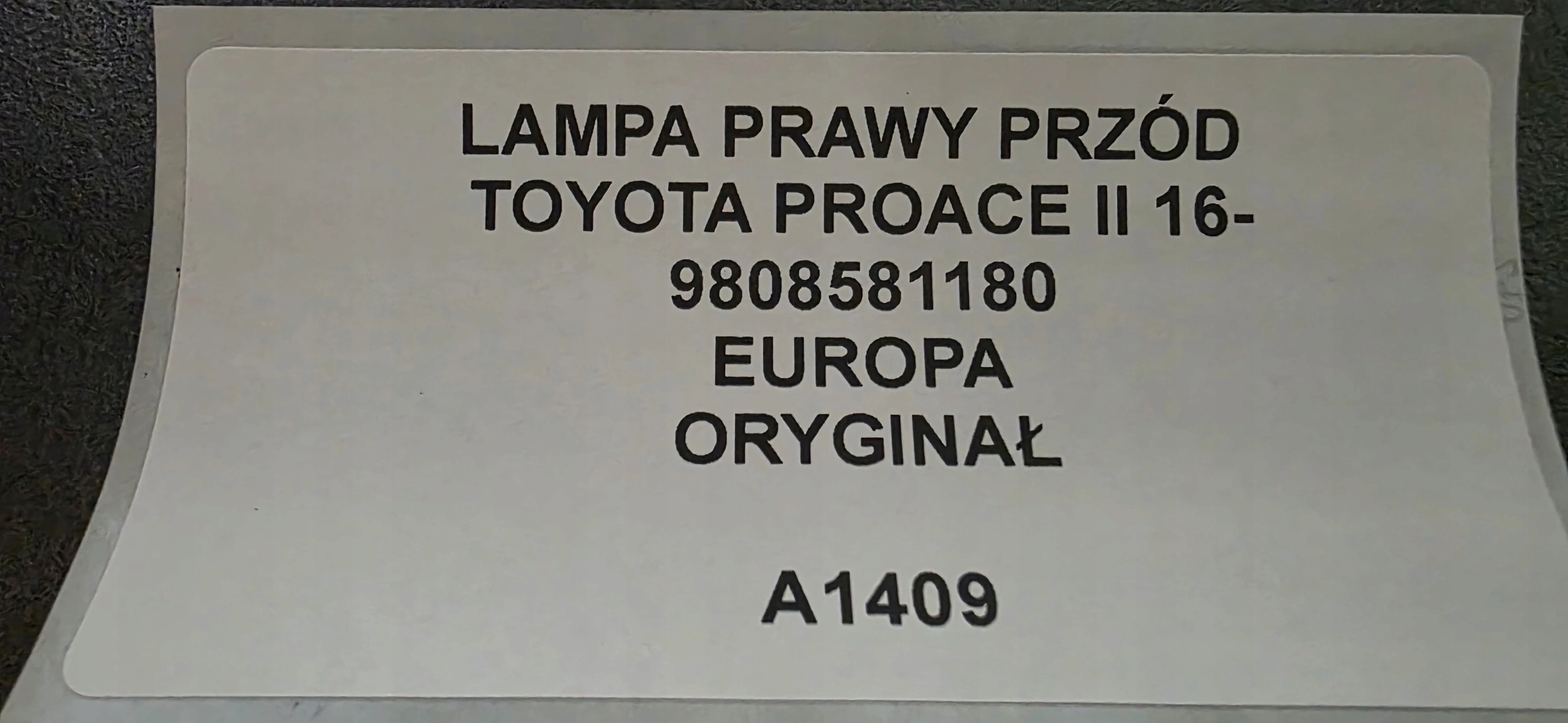light right front TOYOTA PROACE II 16- original 9808581180