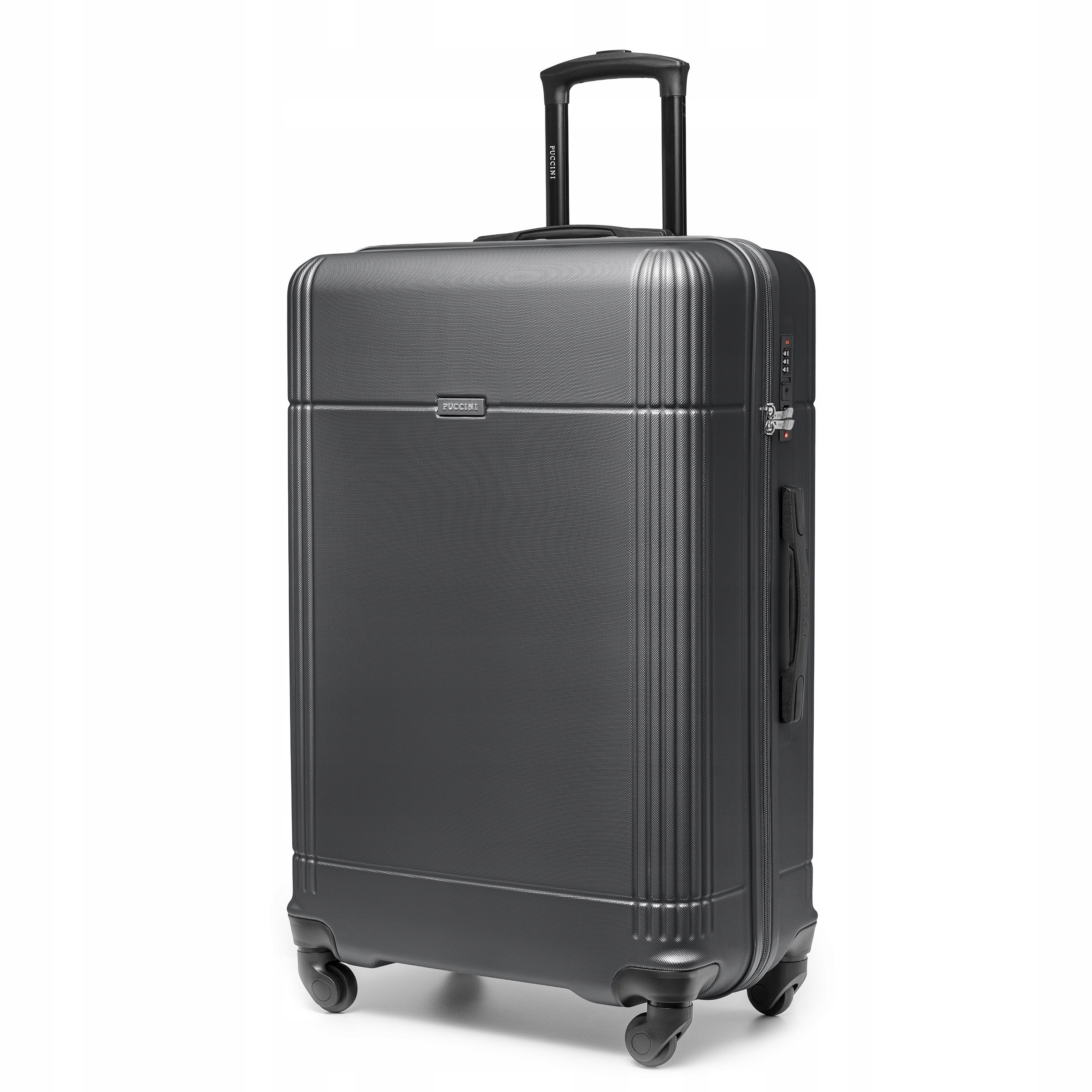 Puccini Walizka Duża Podróżna Na Kółkach Twarda Abs Czarna ABS029A-1