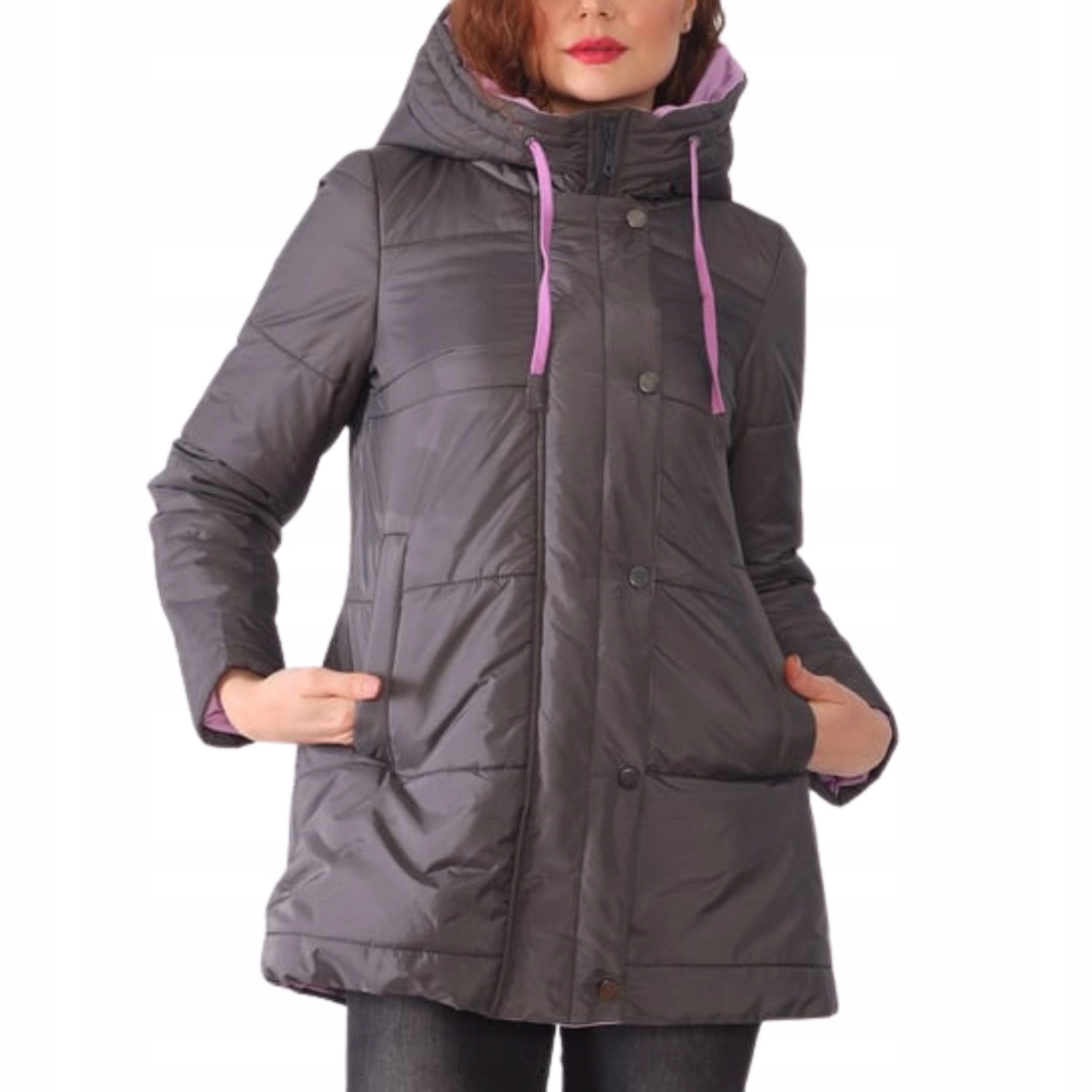 Dámská zimní bunda Dewberry Bayan prošívaná péřová šedá vel. M