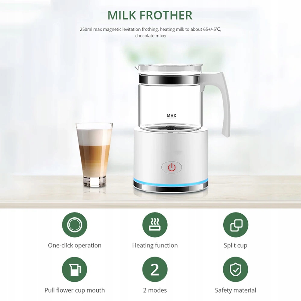 Elektryczny spieniacz do mleka i parowiec 250ml Marka inna