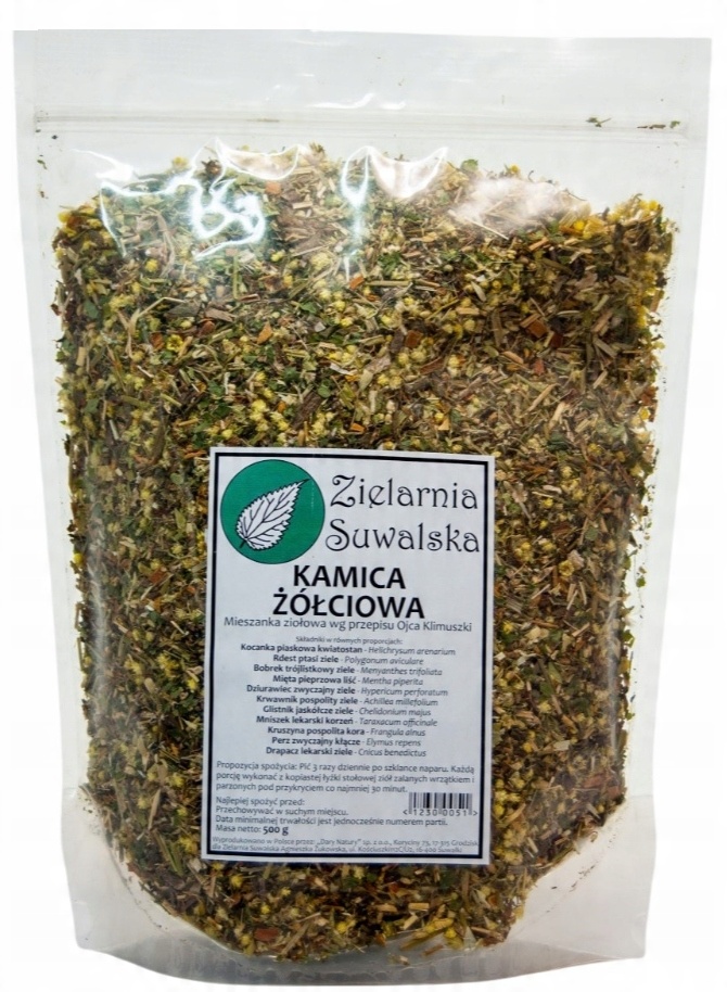 

Zielarnia Suwalska Kamica Żółciowa Klimuszko 500g