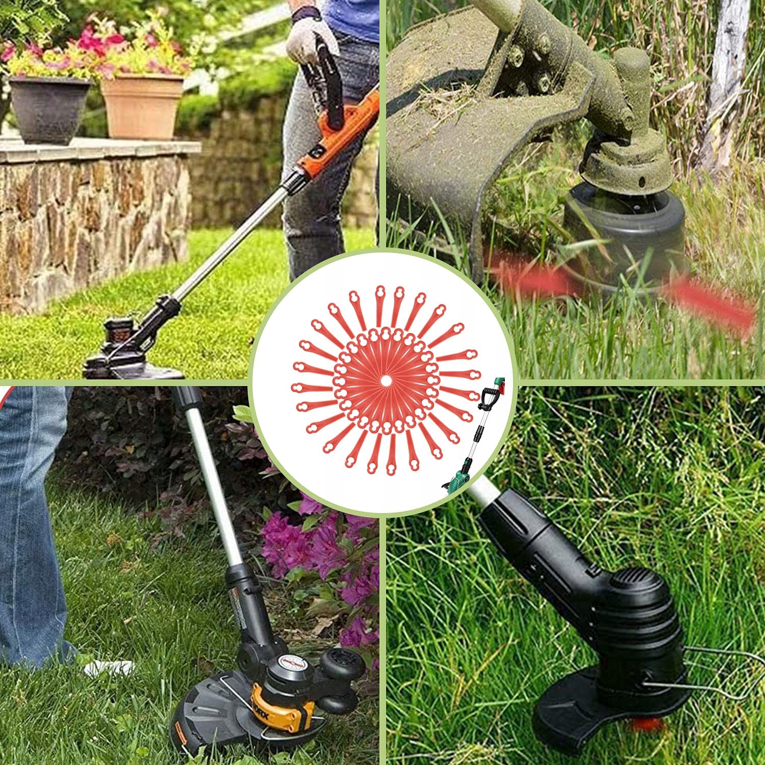 ZESTAW 100 szt Ostrza do Podkaszarek Einhell Długość narzędzia 8.4 cm