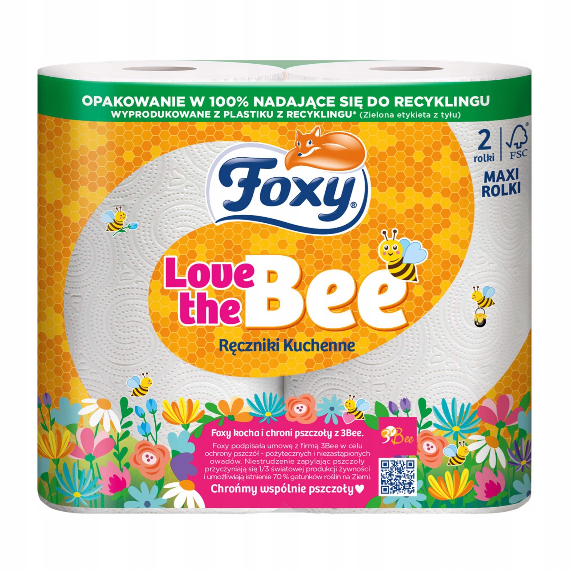 

Foxy Love the bee Ręcznik kuchenny 2 rolki