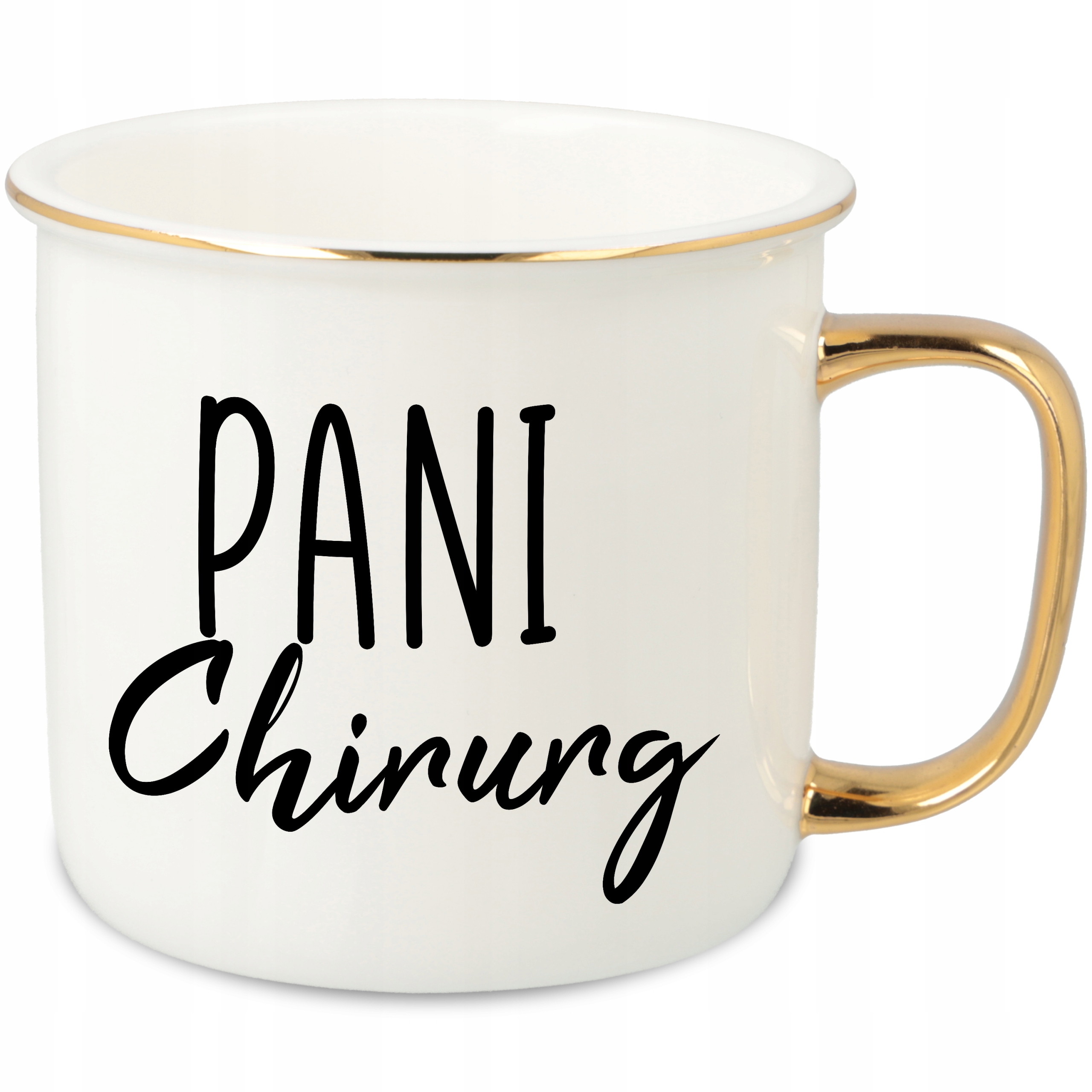 Hrnek Ucho Forma Zlatý Porcelánový Retro 280ML Dárek Pro Paní Chirurgku Wz