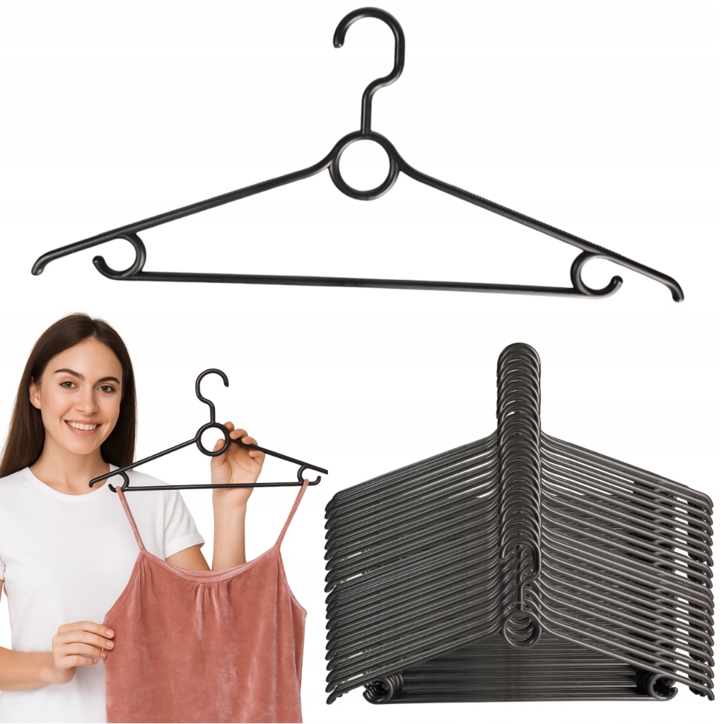 Věšák na těžké oblečení do šatní skříně Kroton, sada 100 ks