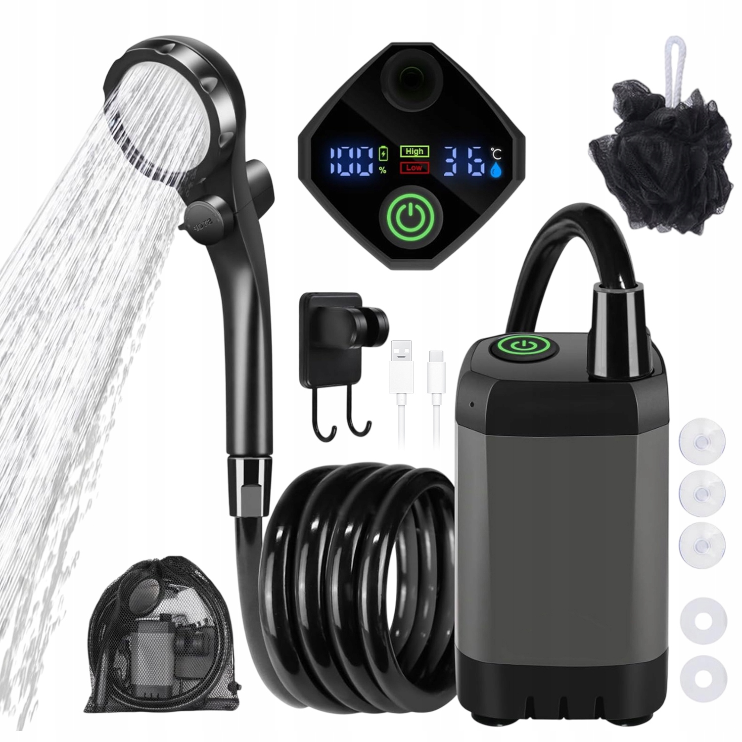 Turistická Sprcha Pro Mytí Bivaků Survival Camping Pláž 6.0Ah