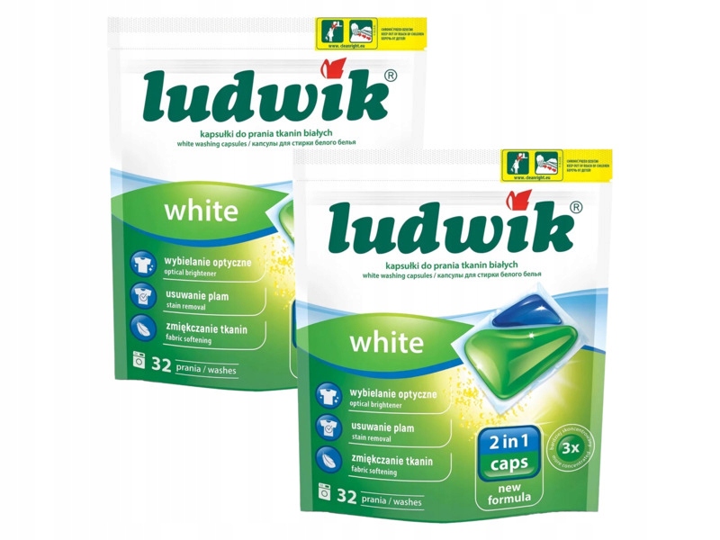 Kapsułki do prania Ludwik 2in1 White 64 szt.