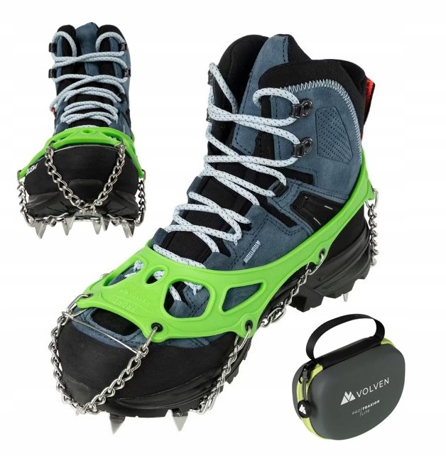 Volven Raczki Turystyczne Pro Traxion Lite Zielone Kolce Łańcuchy L 40-44