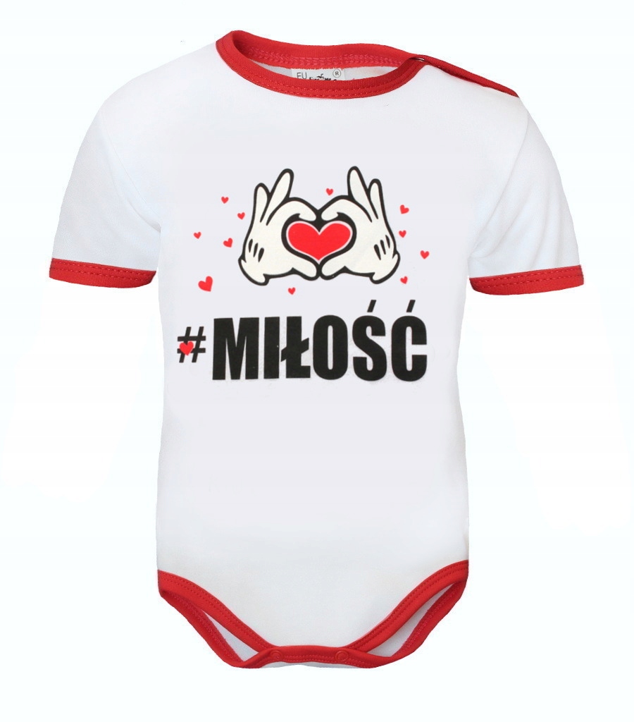

Body niemowlęce z napisami czerwone krótki ręk 80