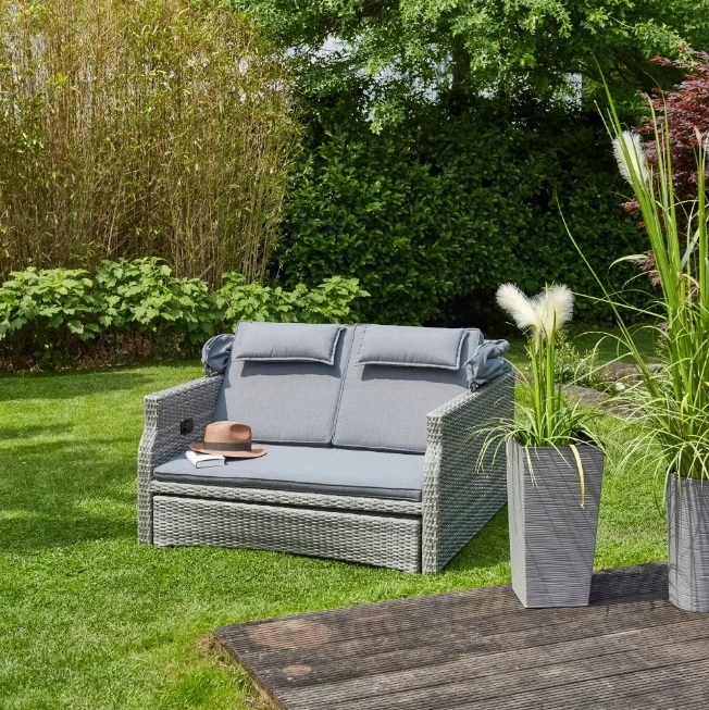 SOFA WYSPA OGRODOWA LOBOS II LEŻANKA 2os. ROZKŁADANA Z PODUSZKAMI MARKIZĄ ! Kod producenta 1093414