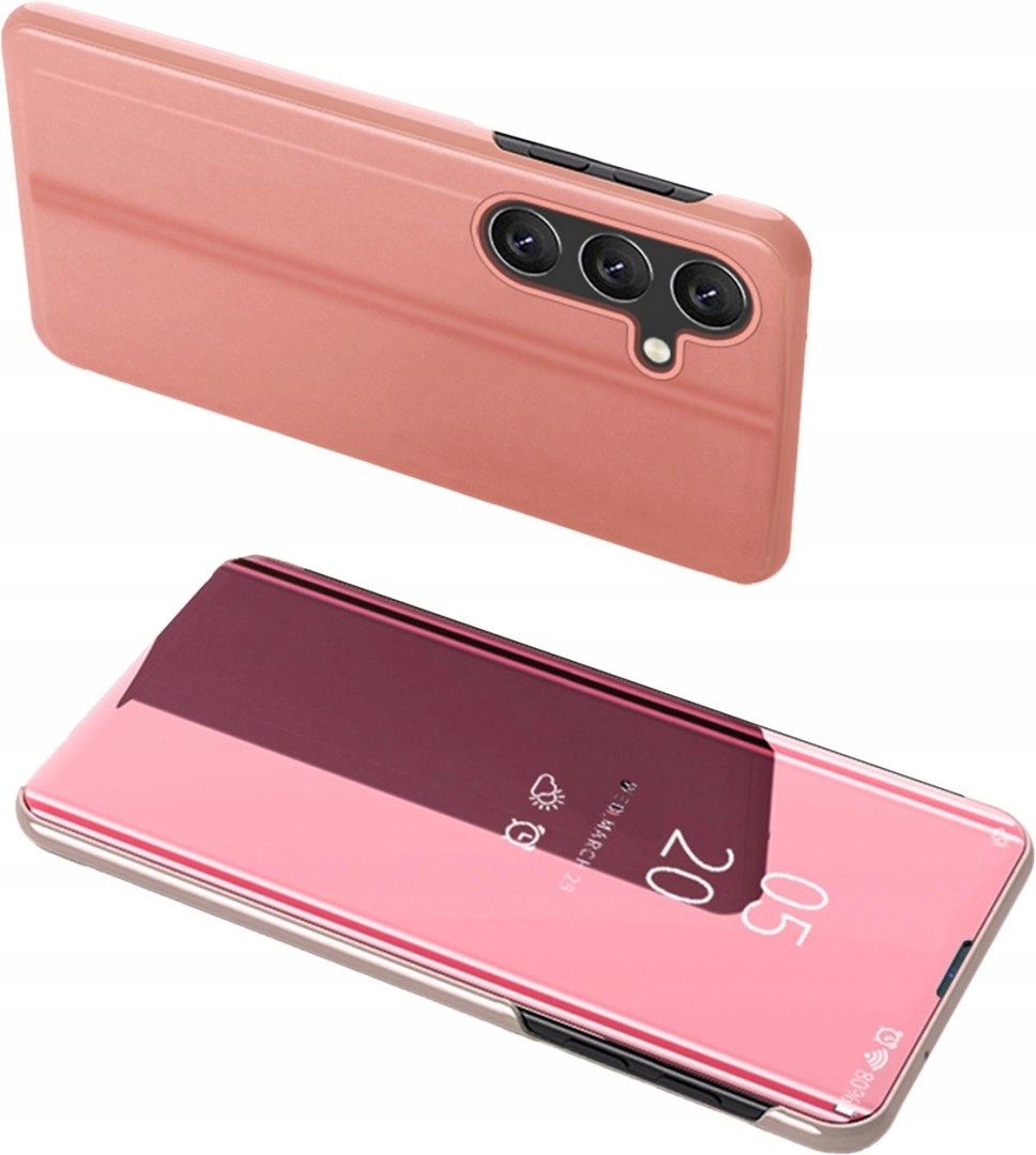 Clear View Case etui do do Samsung Galaxy A24 4G pokrowiec z klapką różowe