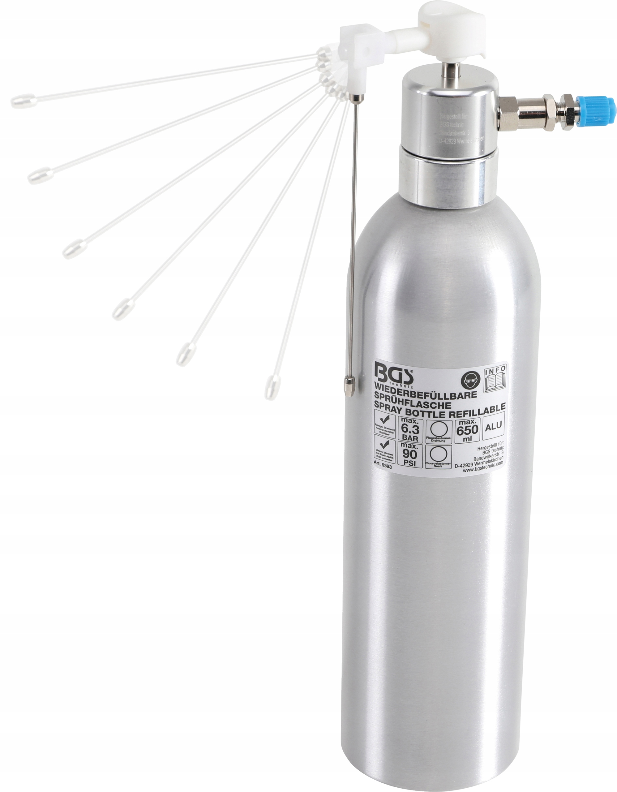 Pneumatická fľaša na fúkanie Stlačený vzduch 650 ml