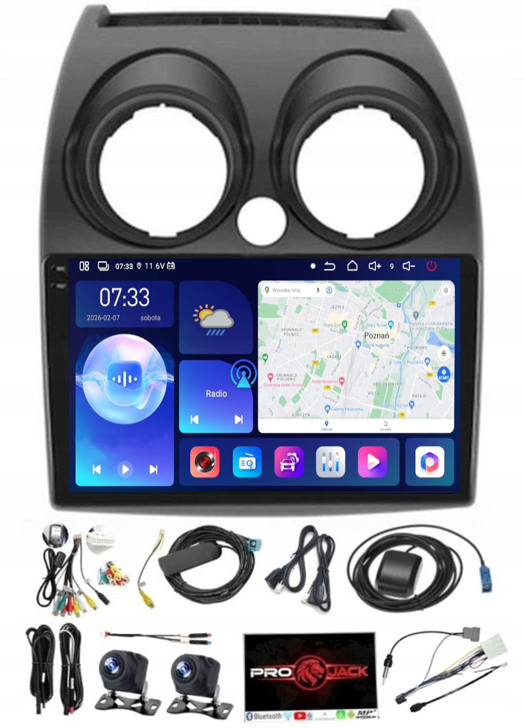Rádio Navigácia Carplay Android Nissan Qashqai 2006-2013 6/128GB Sim
