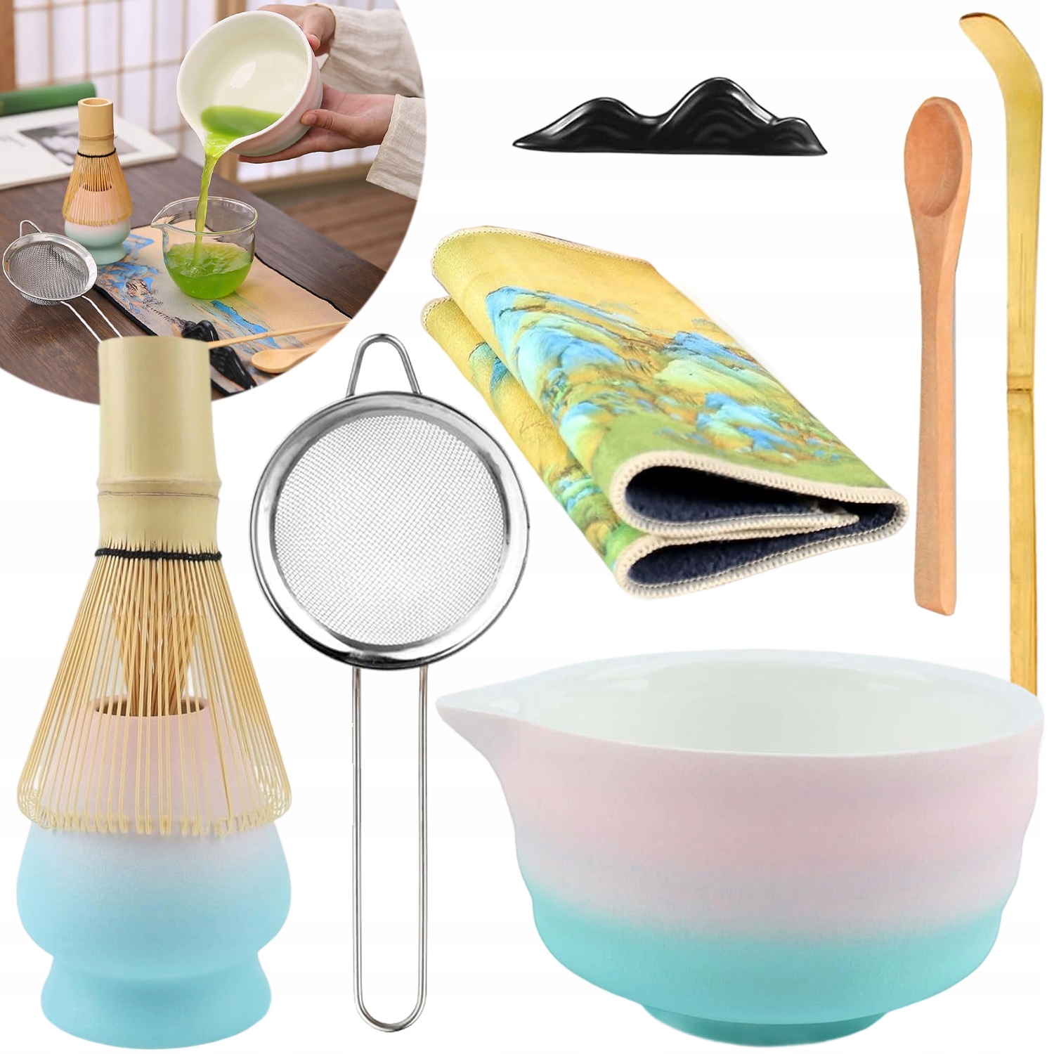 Zestaw Do Herbaty Matcha, Zestaw Mioteł Matcha, Z Trzepaczką Do Matchy 8W1