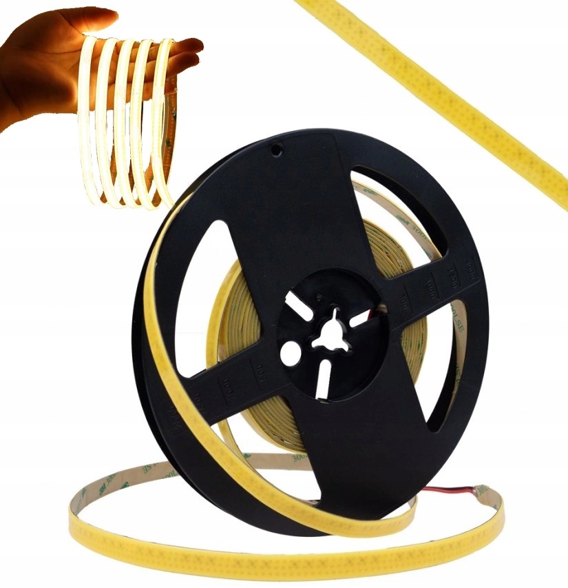 Led pásek 24V Bezbodový pásek Cob 1152LEDs/1m 14W/1m 1750lm/m Teplý 5M