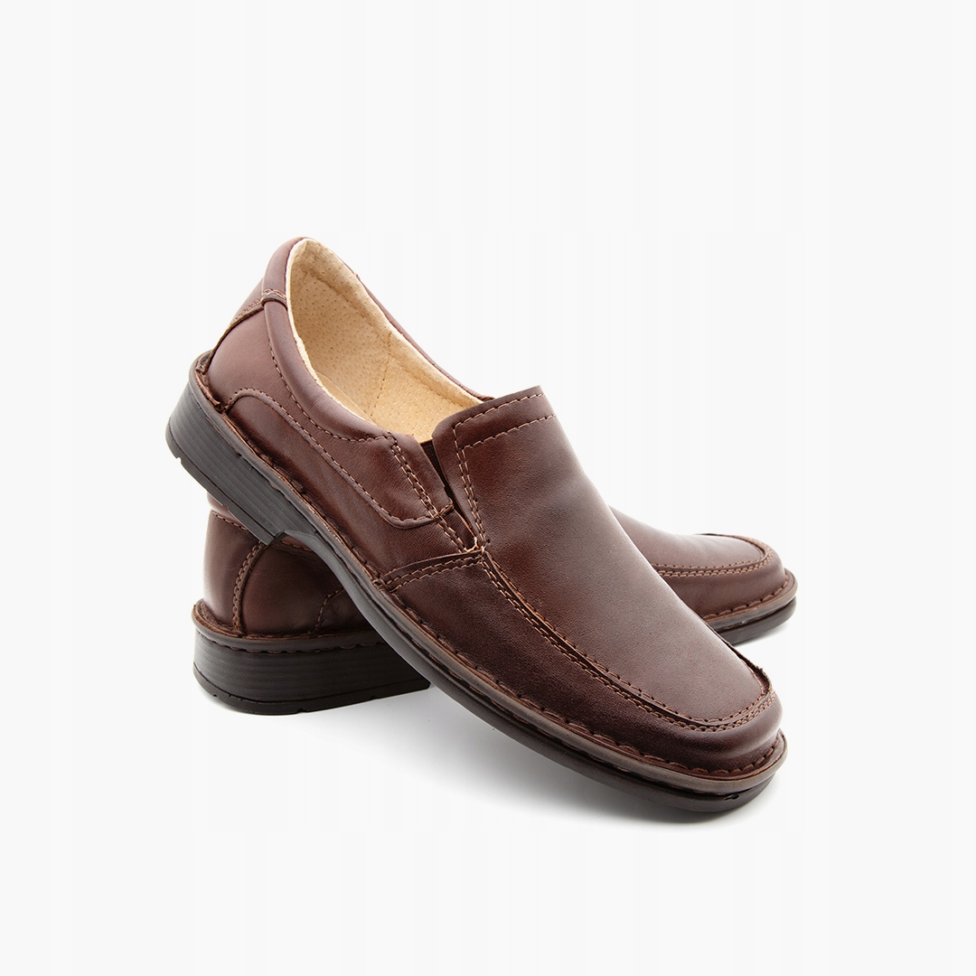 012 polské kožené boty Maximus kožené hnědé 42