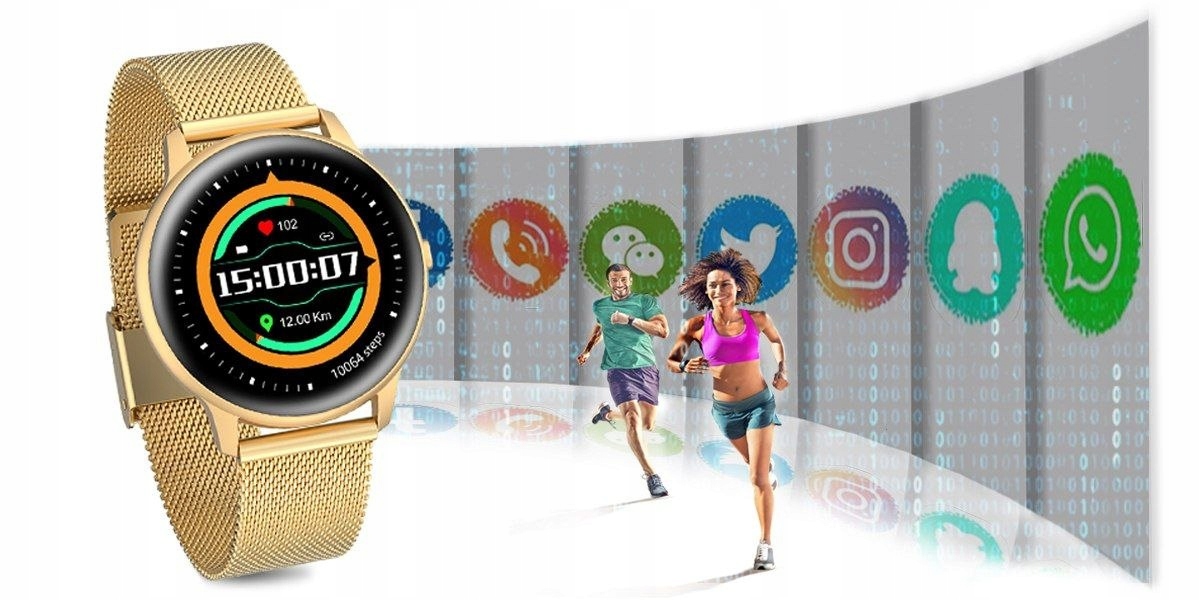 ZEGAREK SMARTWATCH DAMSKI G.ROSSI - ZŁOTY Złącza brak