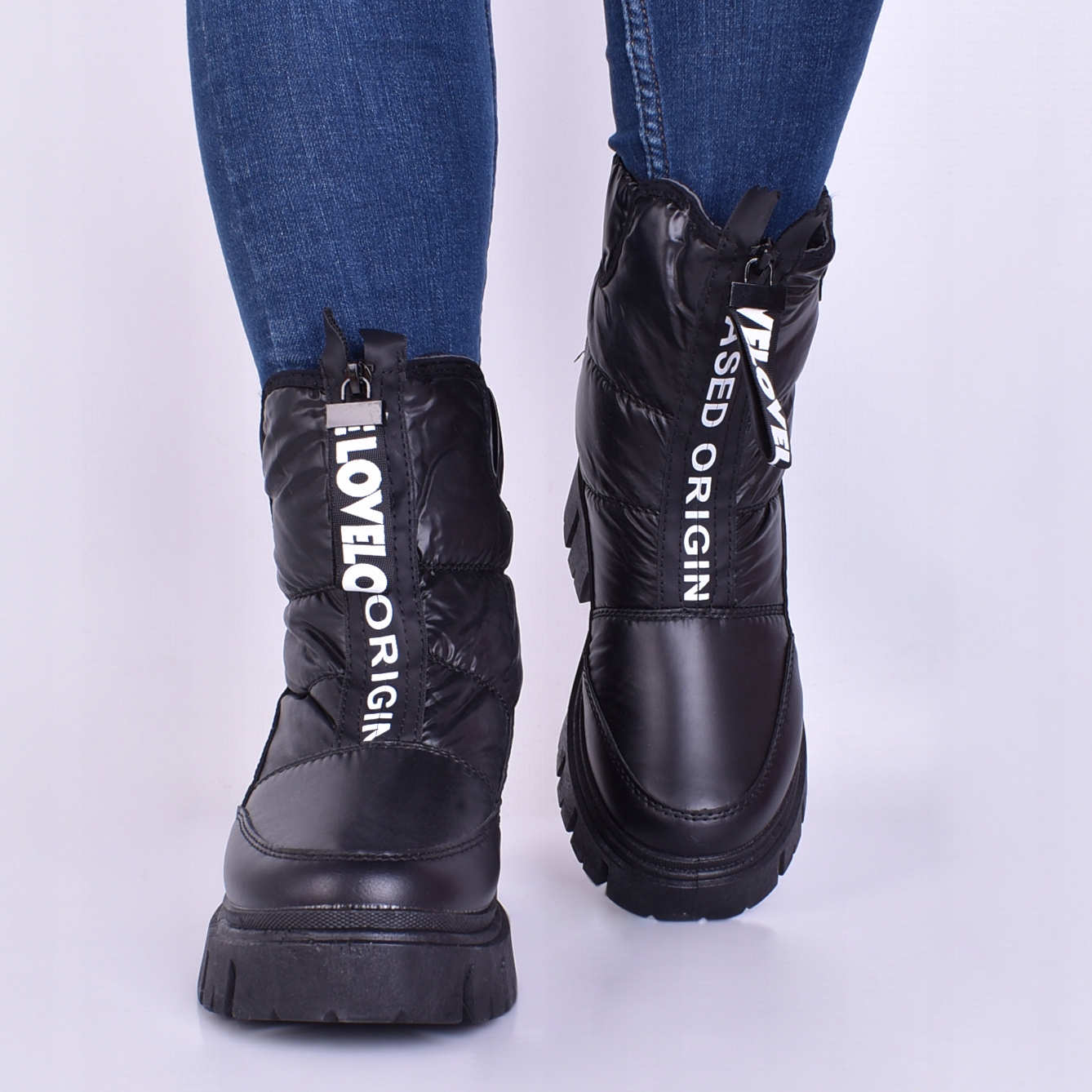 BUTY ZIMOWE CIEPŁE DAMSKIE ŚNIEGOWCE OCIEPLANE Oryginalne opakowanie producenta pudełko