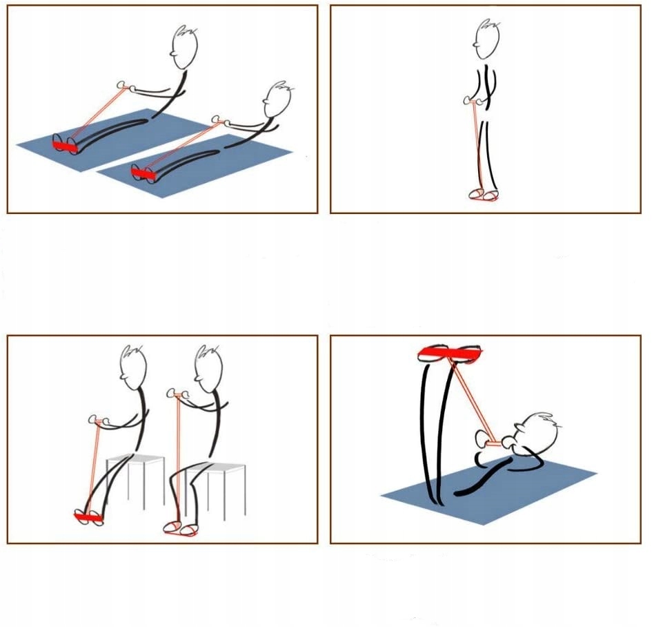 EKSPANDER DO ĆWICZEŃ MIĘŚNI BRZUCHA, NÓG GUMY OPOROWE WYSOKA JAKOŚĆ FITNESS Marka bez marki