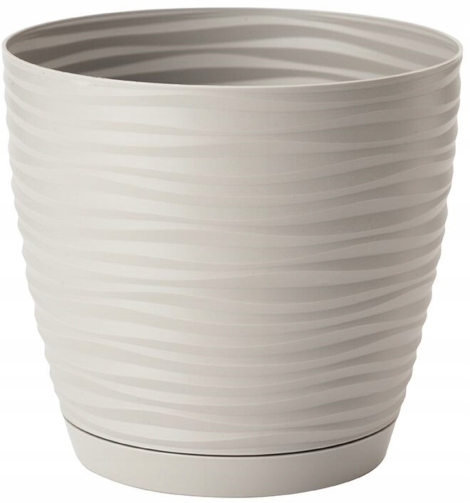 Doniczka okrągł z podstawką SAHARA PETIT 13 KAMIEŃ Kod producenta Sahara Petit