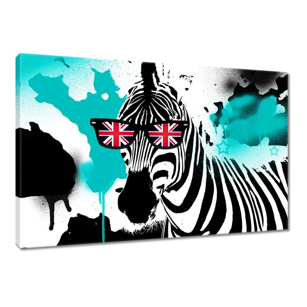 

Obrazy 90x60 Zebra Punk Star Turkus