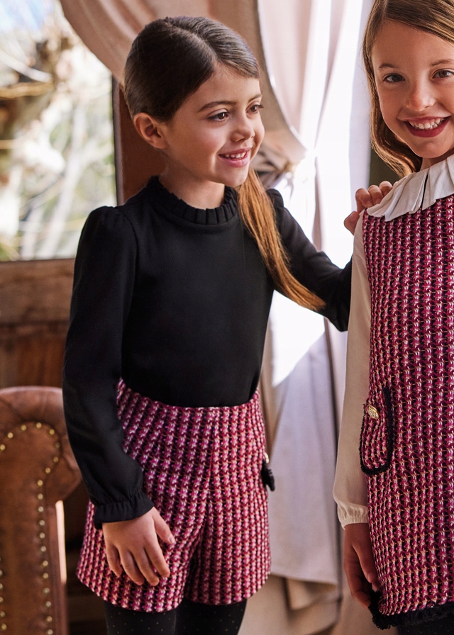 Półgolf Mayoral Abel&Lula 5651 bluzka brokat czarny falbanka 128 cm Rękaw długi rękaw