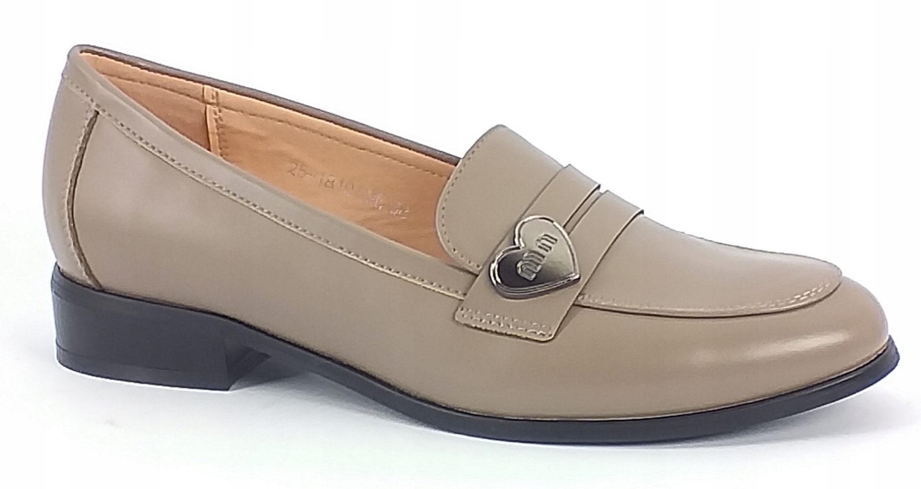 Mokasyny Vinceza 18101BE Skóra Półbuty Niskie Damskie Skórzane Beżowe 37