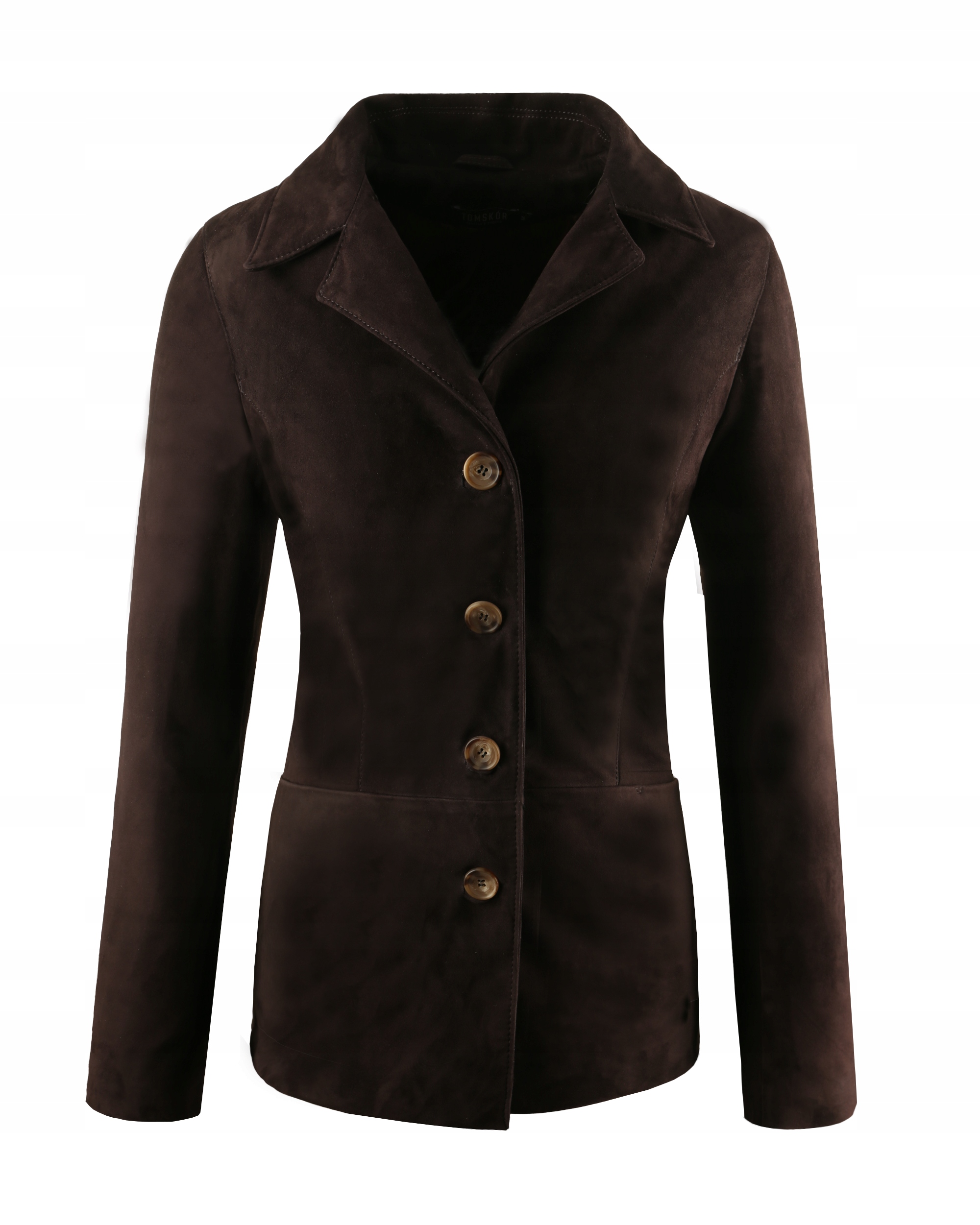 Velurová Dámská Kožená Bunda Nubila – Čokoládová, Velikost M/38