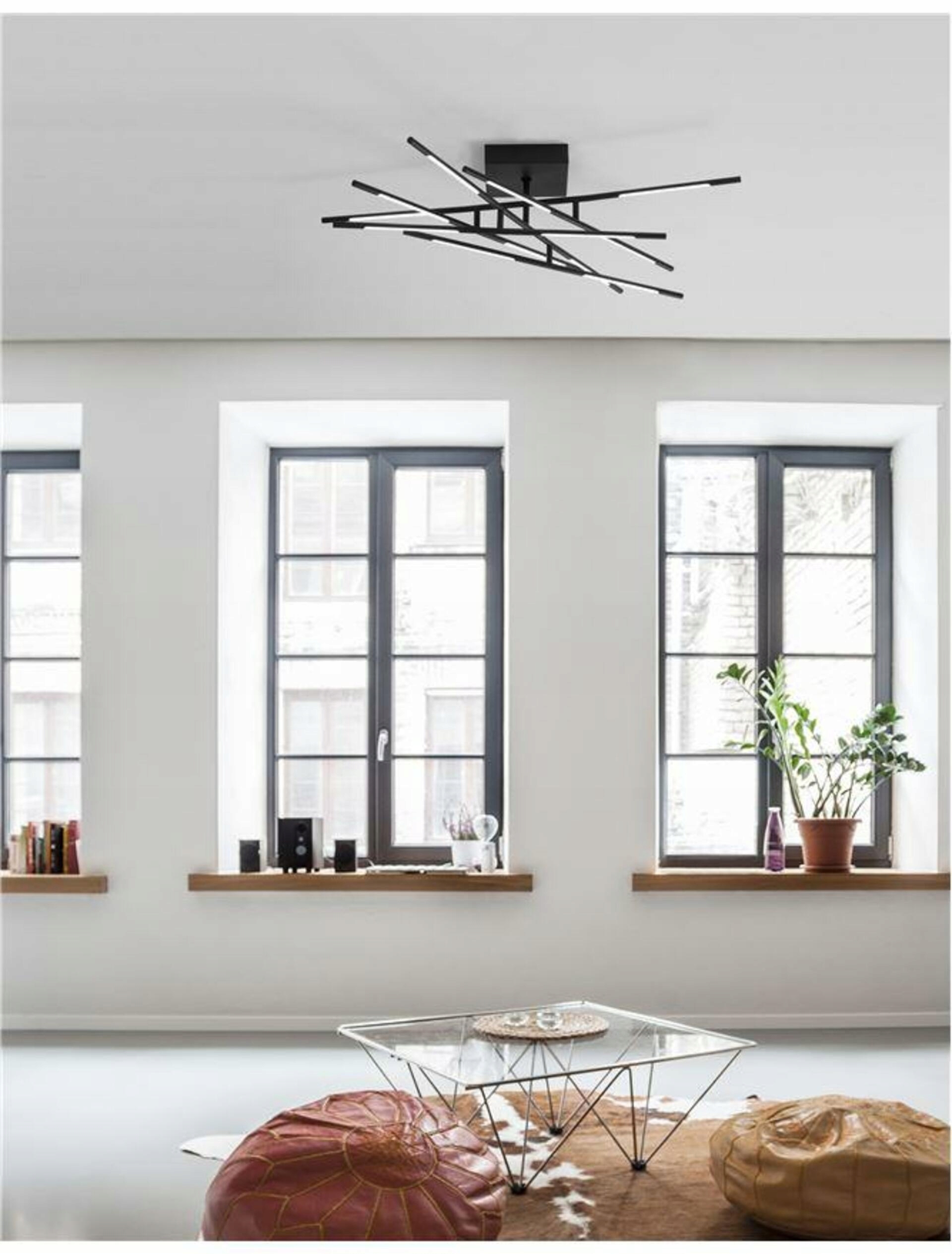 Nova Luce stropné svietidlo Raccio čierny kov a akryl Led 48W 230V 3000K IP20