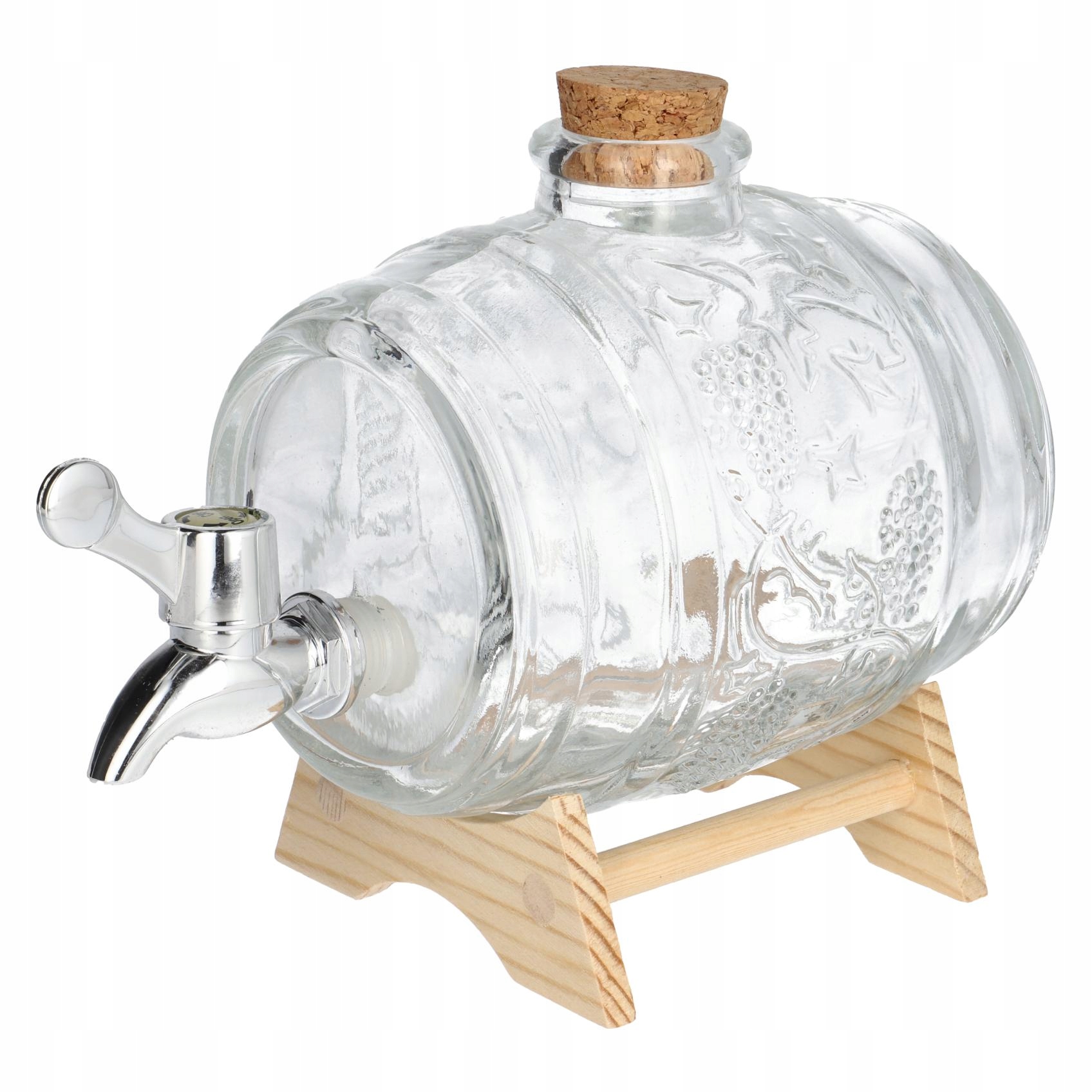 

Beczka szklana z kranikiem na alkohol stojak 1 L