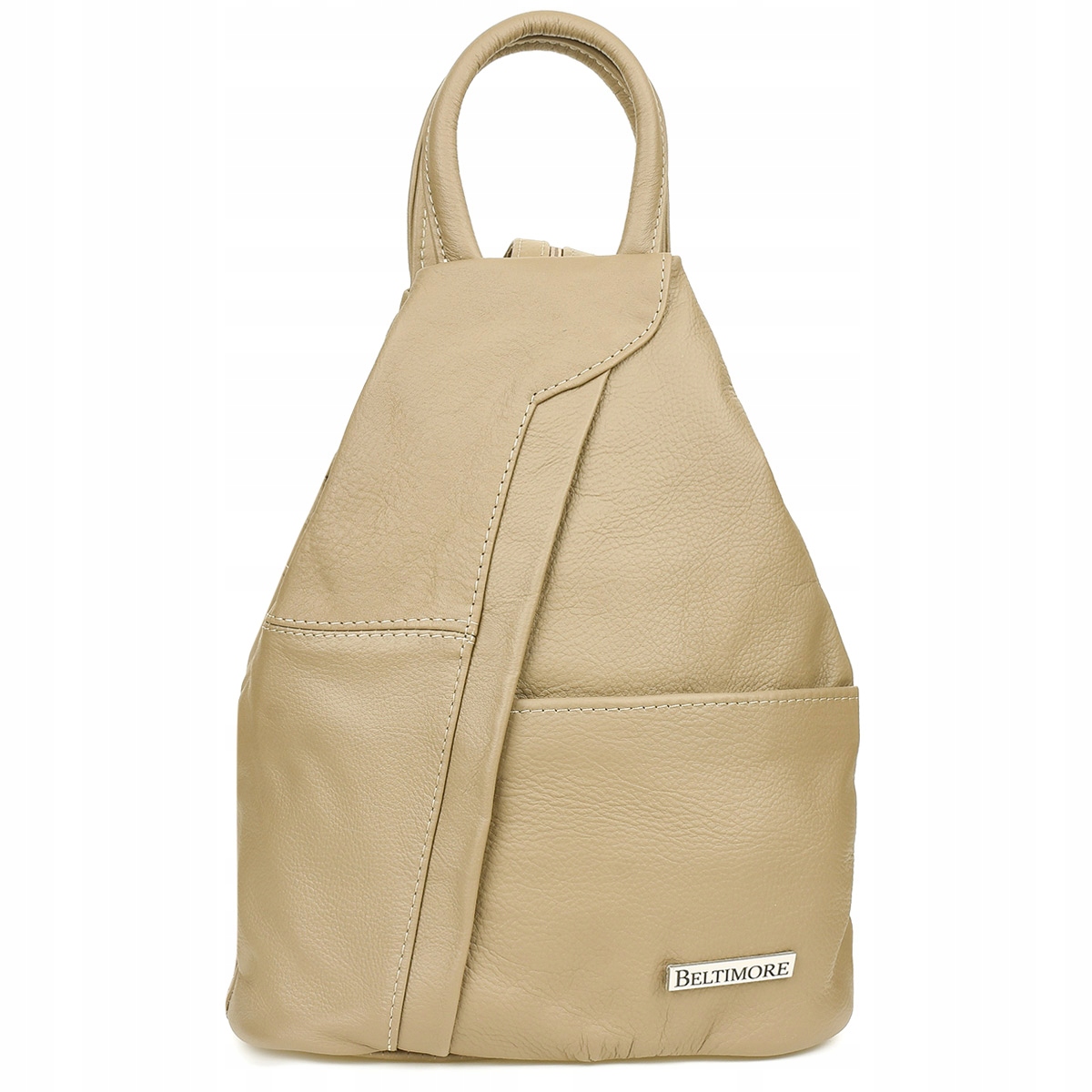 Batoh kožená dámská elegantní kabelka 2v1 trojúhelník prostorný Beltimore