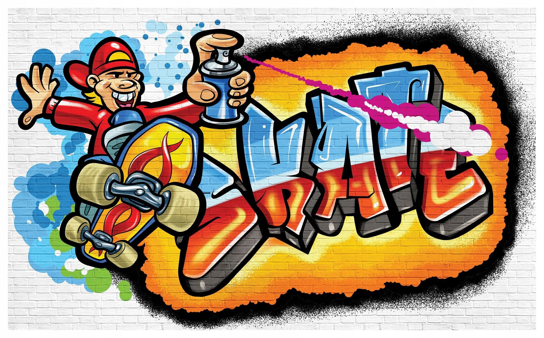 Fototapeta Skateboard Graffiti Uličný štýl Energia Pohyb 312x219 lepidlo