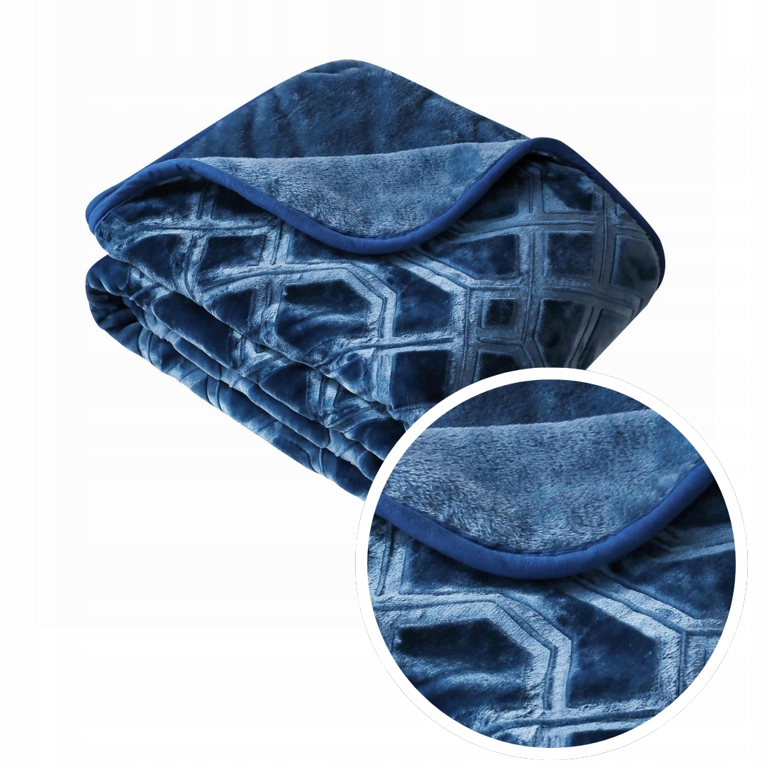 Silná tmavě modrá akrylová deka 160x200 Vito