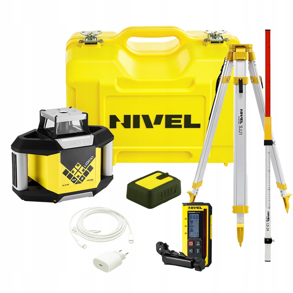 NIVEL SYSTEM NIWELATOR LASEROW ROTACYJNY NL320R DIGITAL + STATYW + ŁATA