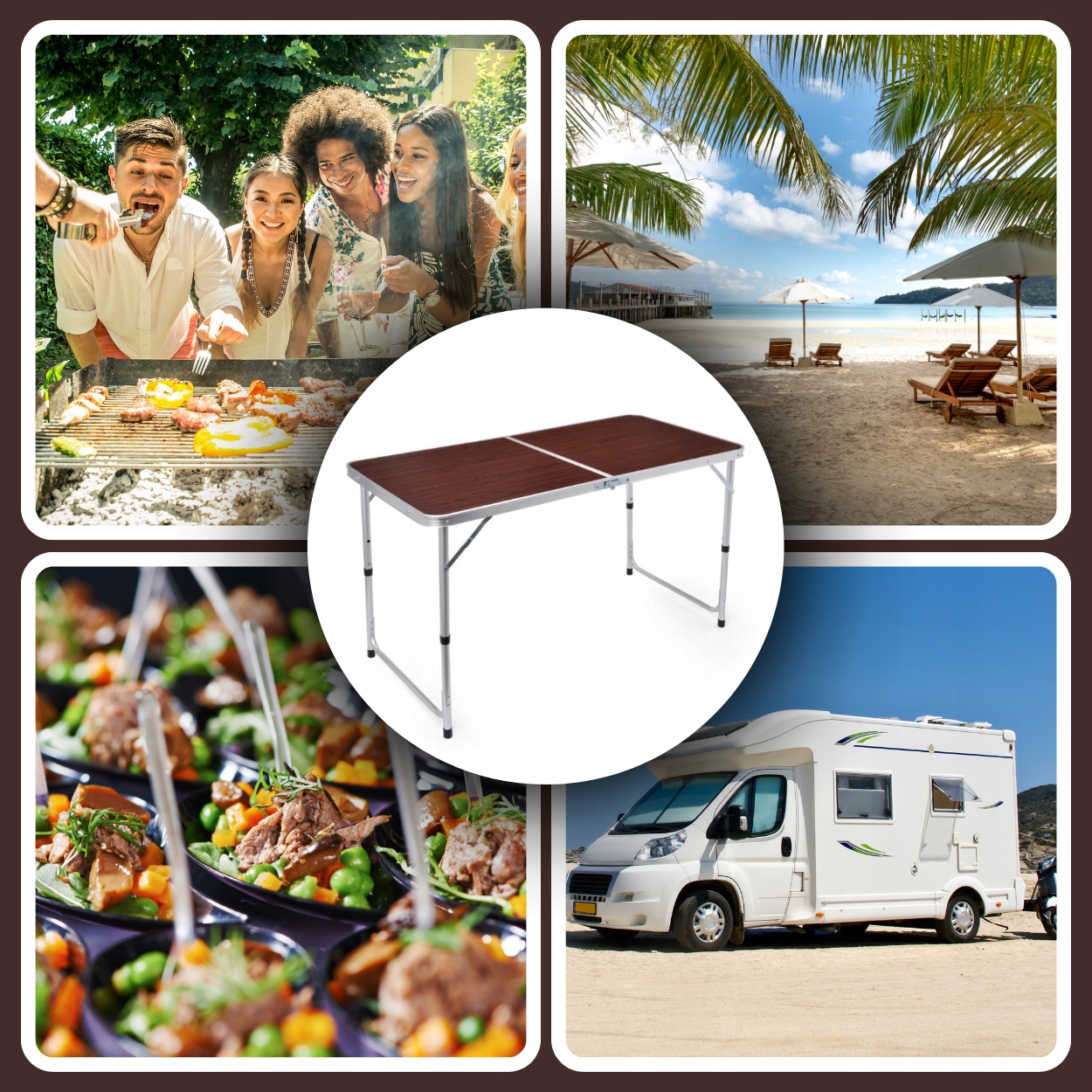 STÓŁ TURYSTYCZNY SKŁADANY STOLIK OGRODOWY TARASOWY 120X60 BIWAK GRILL OGRÓD Model STOLIK TURYSTYCZNY STÓŁ SKŁADANY OGRODOWY DO OGROD