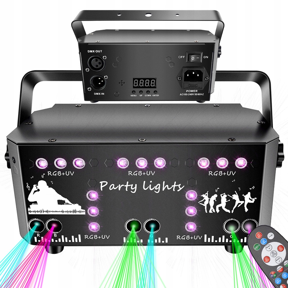 Reflektor Sceniczny Projektor Led Dyskotekowy Disco Laser Rgb Pilot