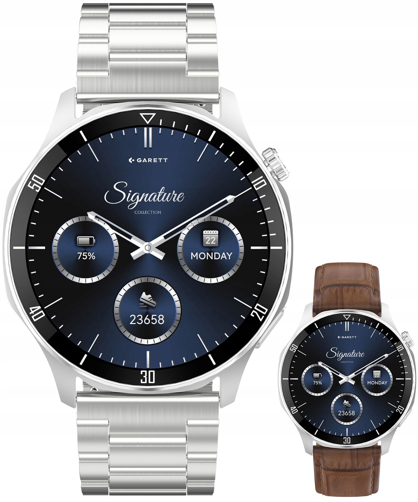 Chytré Hodinky Garett Signature Prime Silver Solid Set Garett -5904238485132