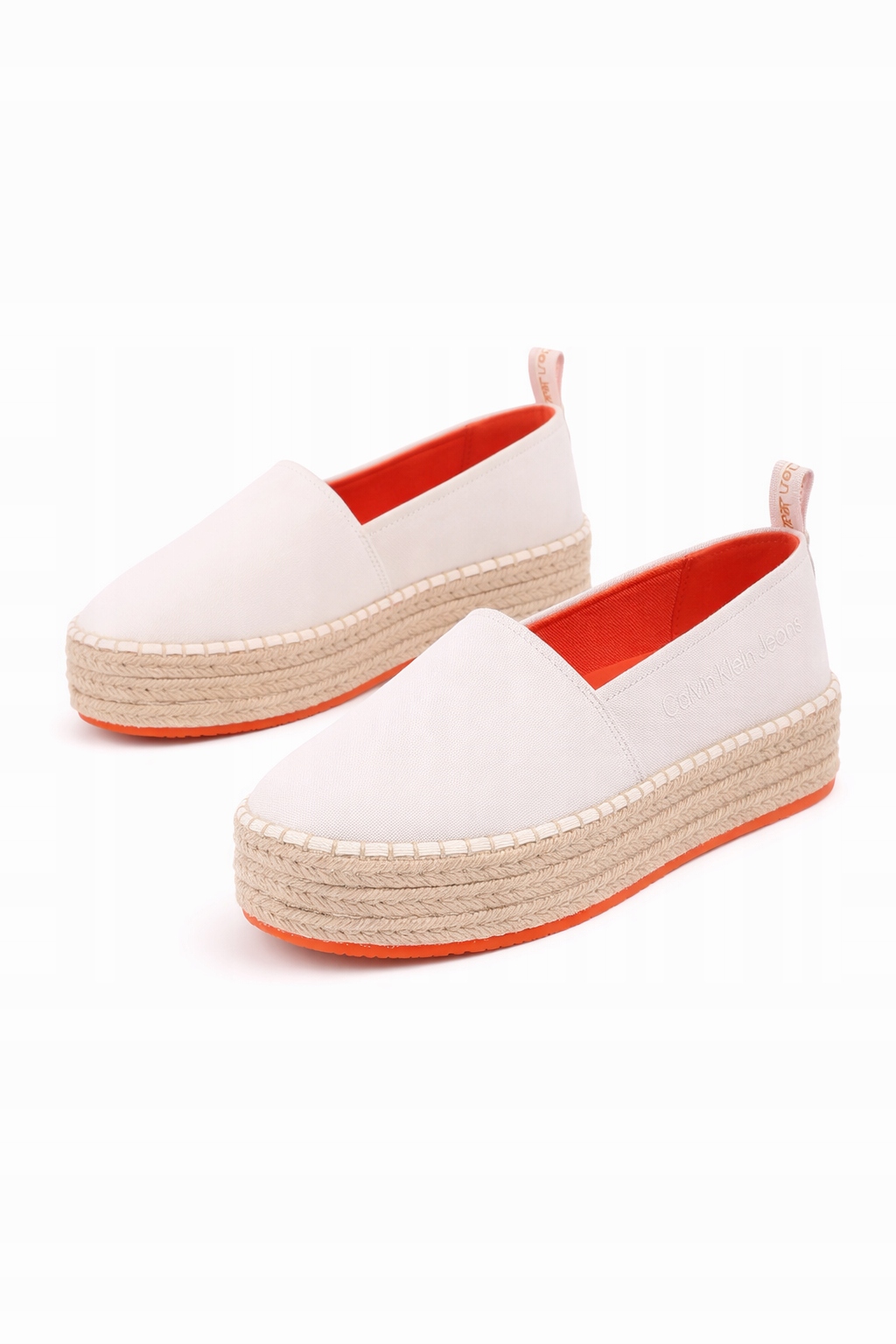 Calvin Klein Jeans Bílé Espadrilky Na Platformě Se Šněrováním 39 I4A
