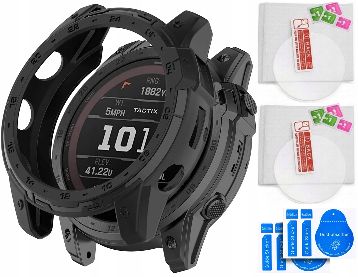 2× 2x SZKŁO HARTOWANE + ETUI DO GARMIN FENIX 7X 51MM PRO SOLAR JAKOŚĆ PREMIUM