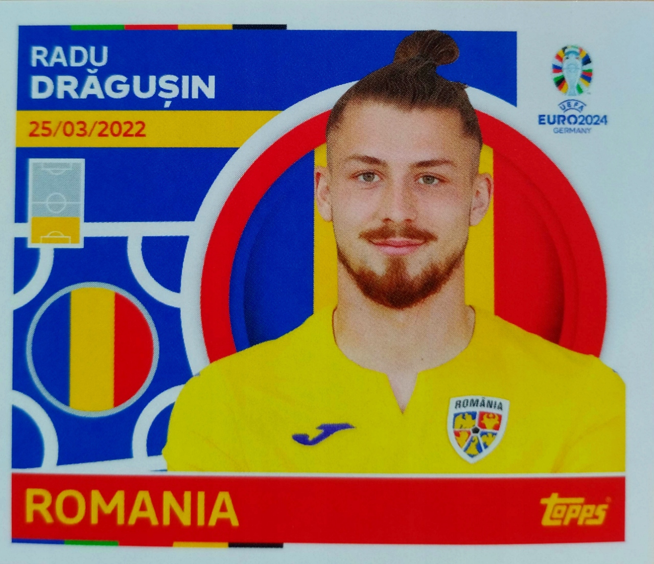 Euro 2024 Topps Match Attax naklejka Rom 6 Radu Dragusin Rumunia