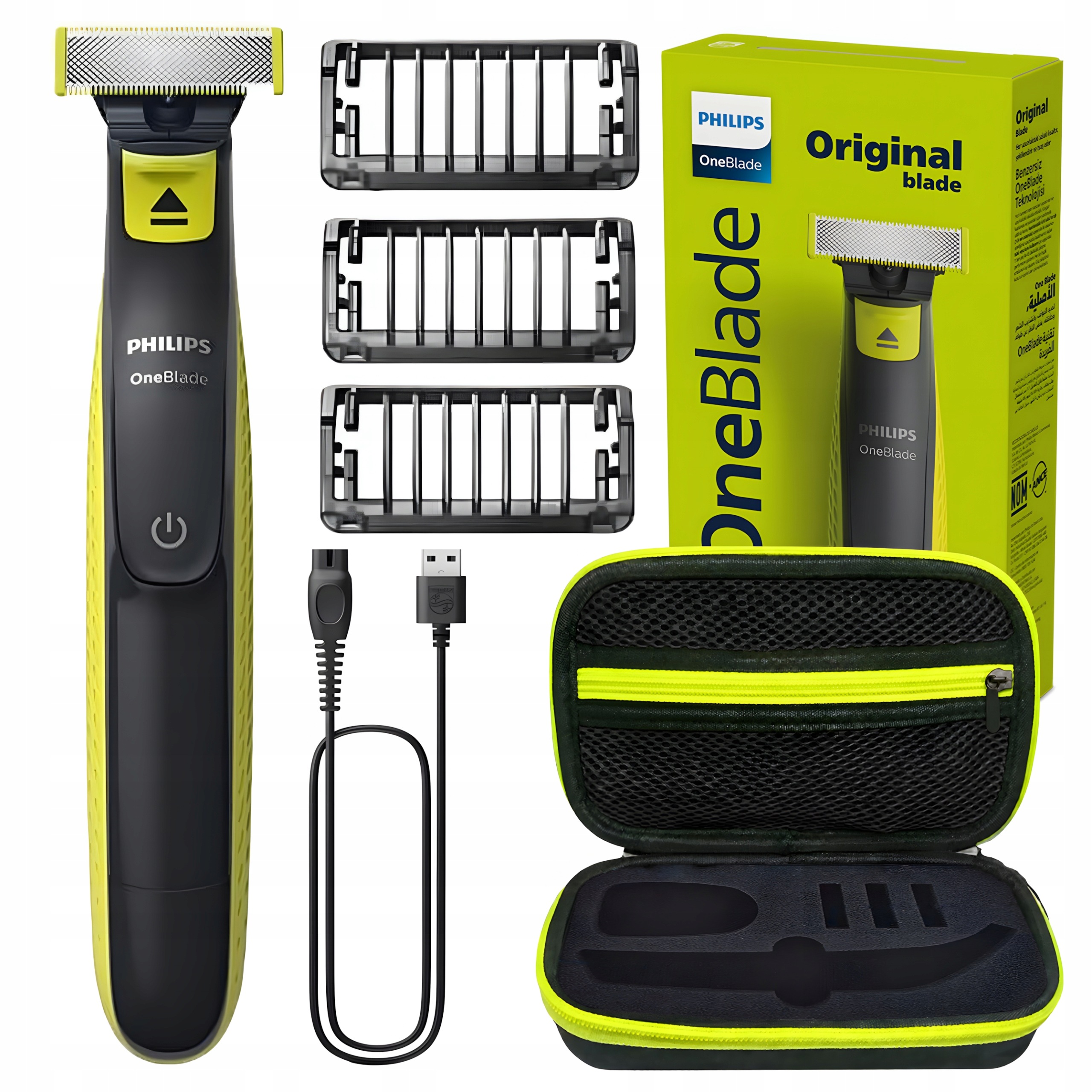 Holicí Strojek Philips OneBlade QP2724/10 Wet & Dry 3 nástavce Pouzdro