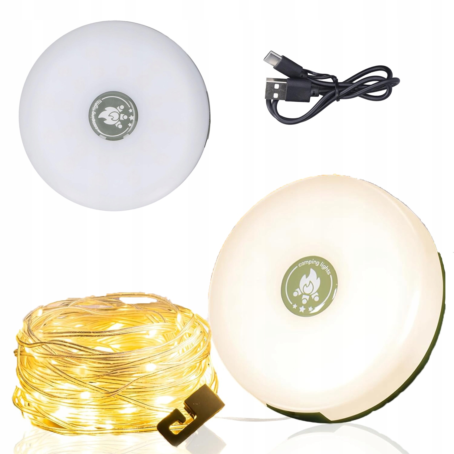 LAMPA DO NAMIOTU KEMPINGOWEGO 5 TRYBÓW OŚWIETLENIA 10 METRÓW