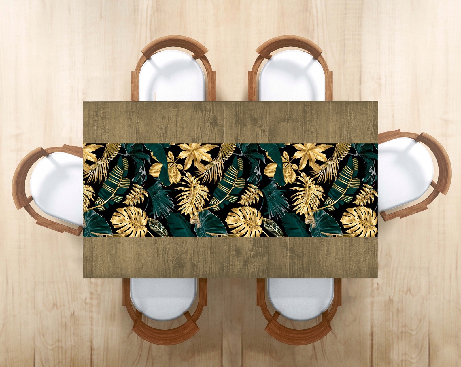 BIEŻNIK PLAMOODPORNY 40X180 WZORY ZIELONE LIŚCIE Typ obrus