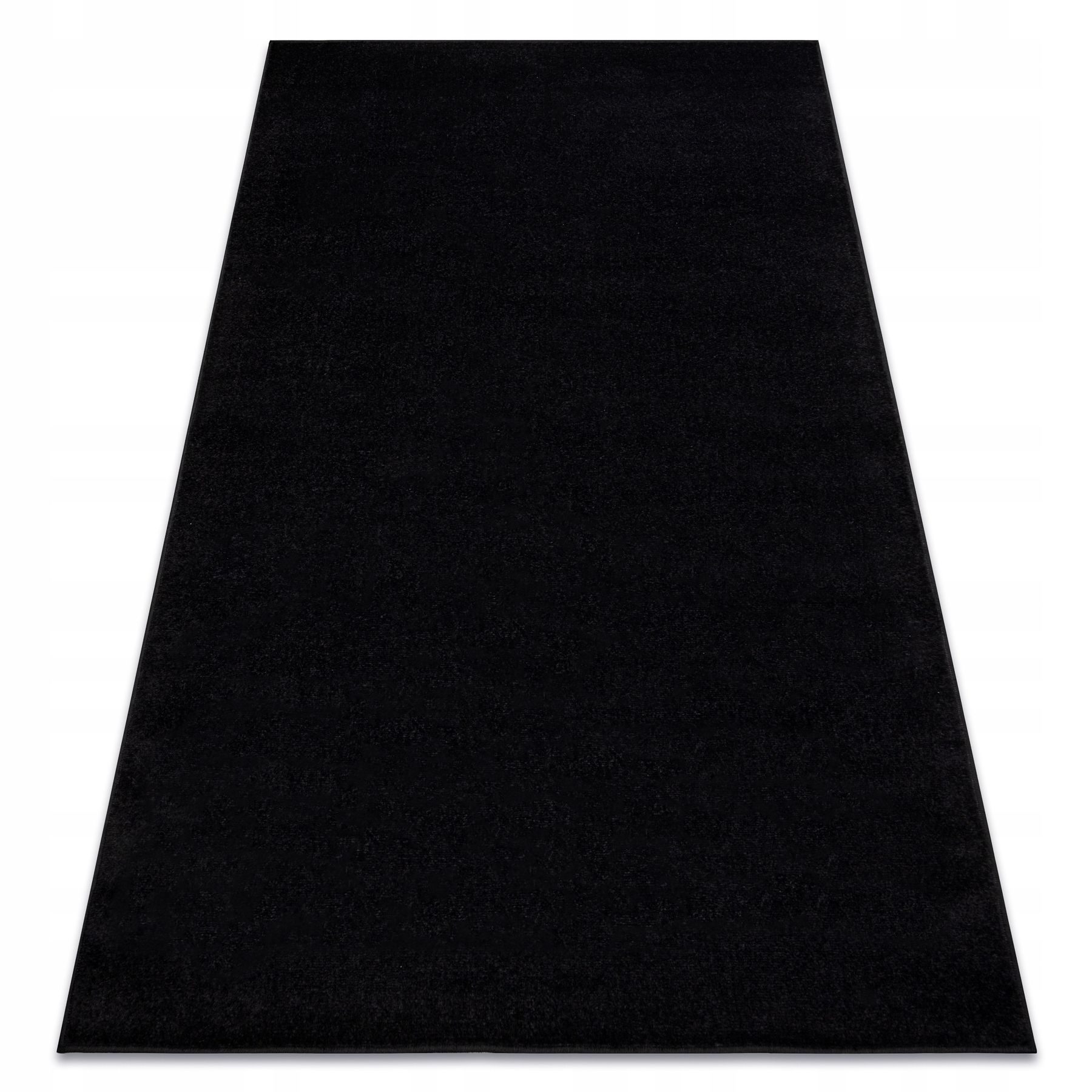Dywan Salonu Sypialni Plus czarny jednolity jednokolorowy gładki 400x400 cm