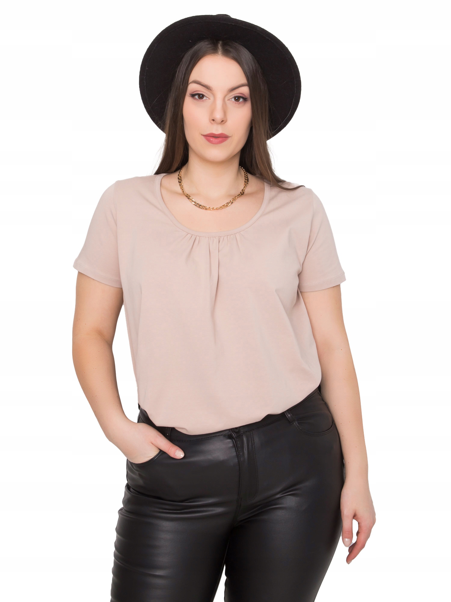 

Klasyczna Bluzka Damska krótki rękaw Plus Size XL
