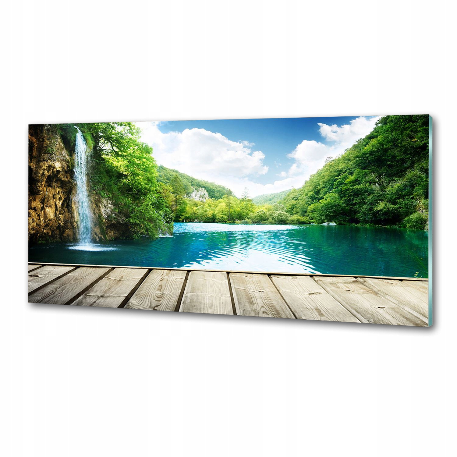 Panel do kuchyne Vodopád v lese 125 x 50 cm Lepidlo