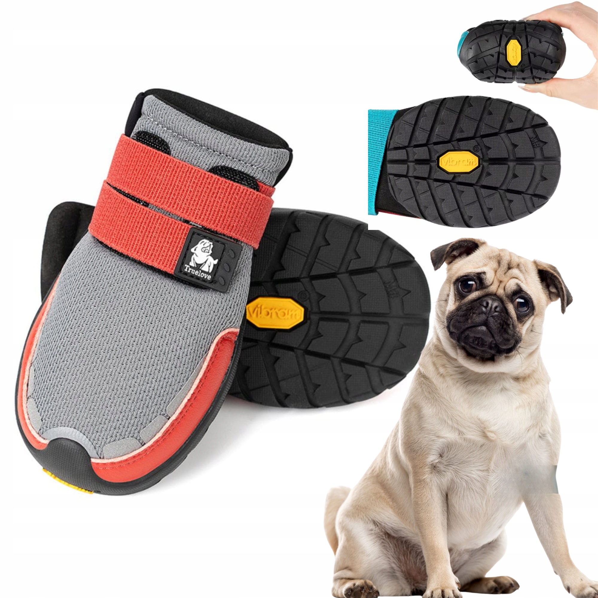 Levně Boty Pro Psa Truelove On Track Podrážka Vibram Xs (2 ks) 5,0 cm Šedá