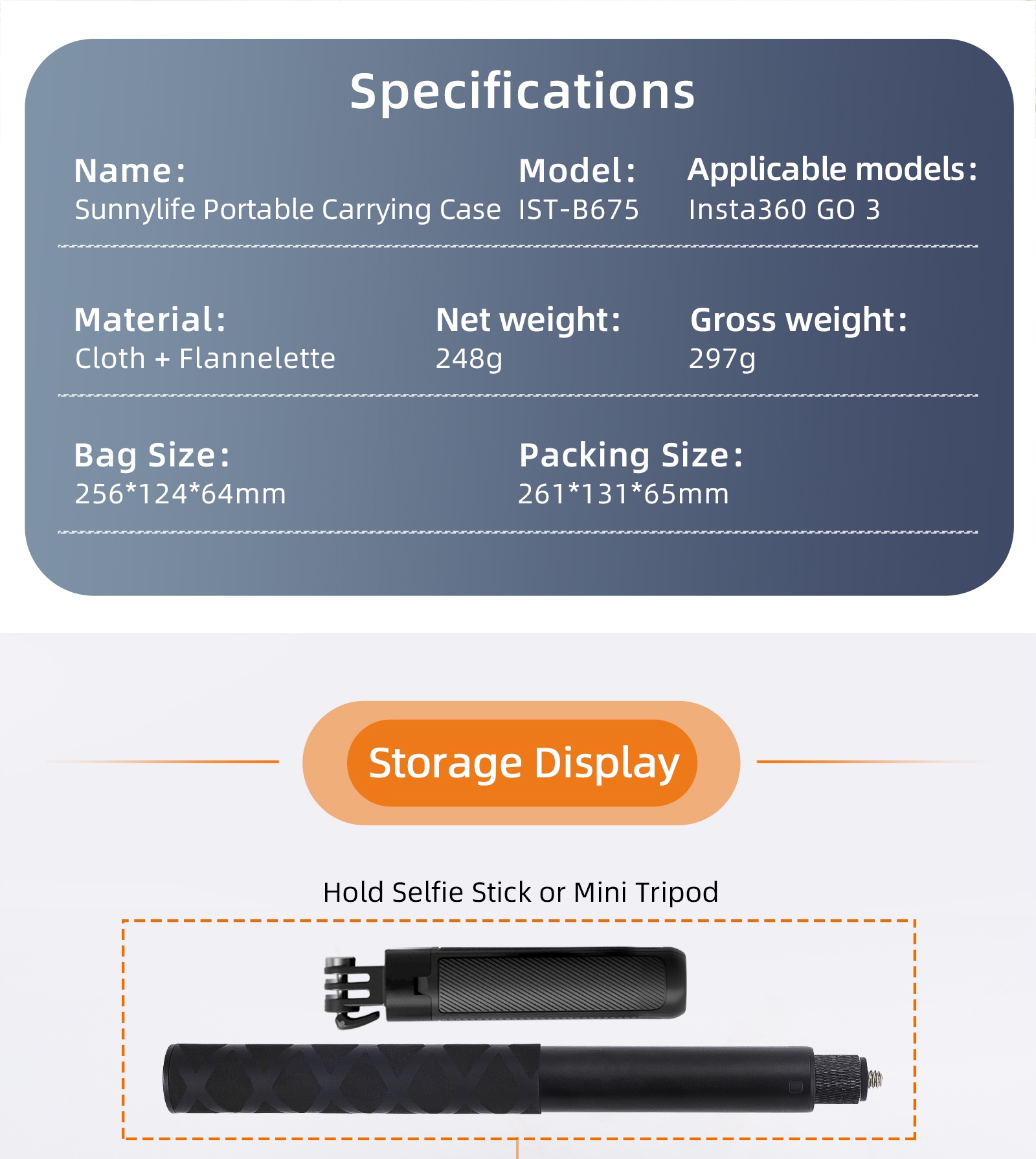 TORBA DO INSTA360 GO 3 ZESTAW TORBA PRZECHOWYWANIA Kod producenta IST-B675