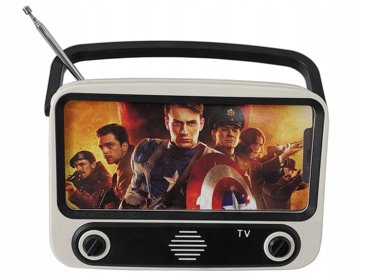 

Bluetooth głośnik retro z rediem stojak na telefon